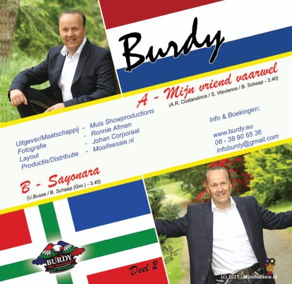 Burdy - Mijn vriend vaarwel A / Sayonara ( Gro.) B -  2e serie Burdy vinyl singles - Afbeelding 2